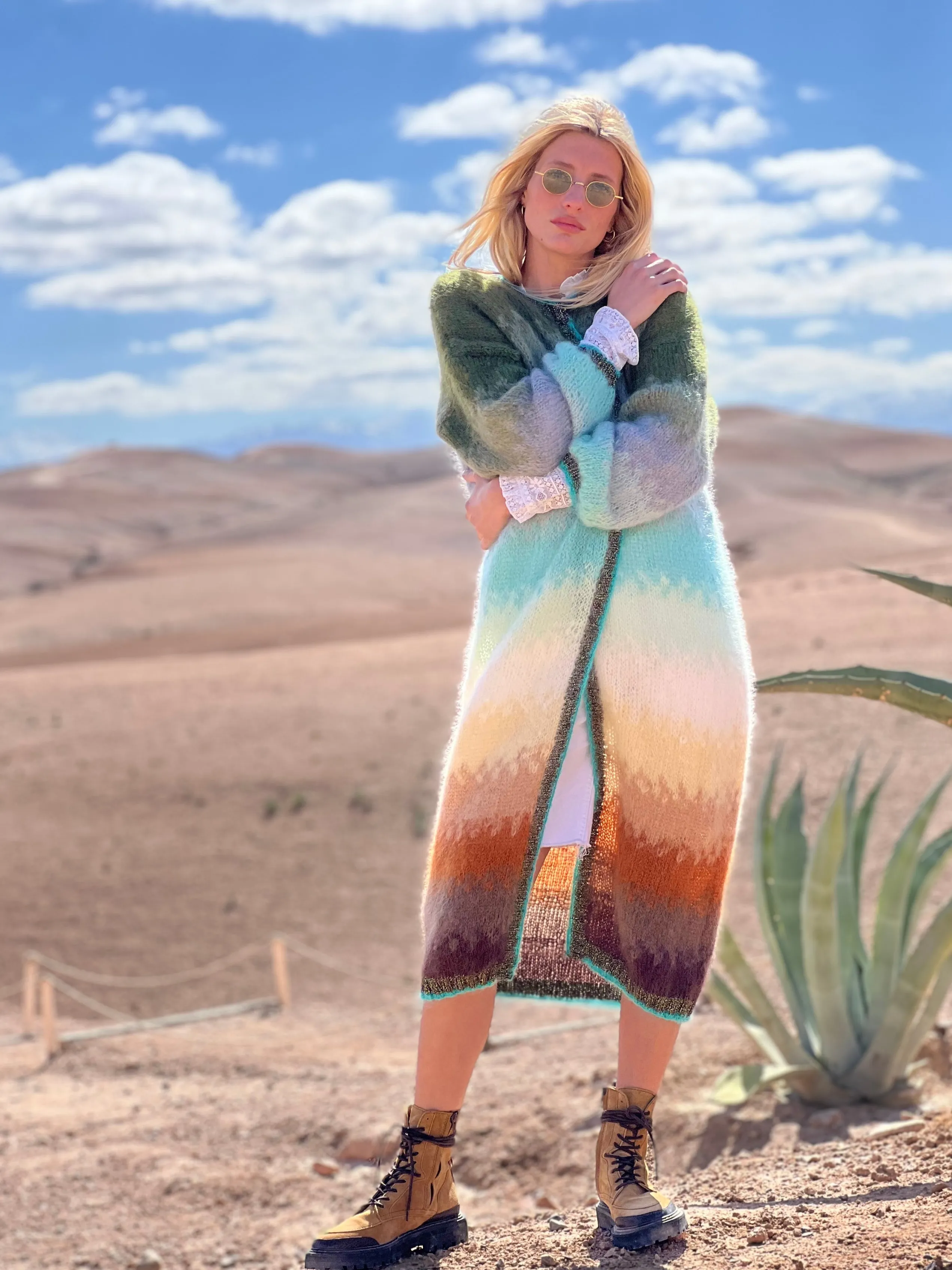 Rose Carmine COAT TIE&DYE 12 COLORS CHOCO / KAKI- Iconics | Coats